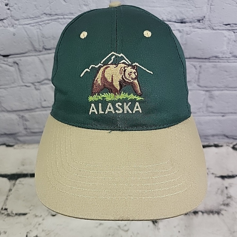 Alaska Grizzly Bear Dad Hat 2-Tone Mens‎ Snapback Travel Souvenir Cap